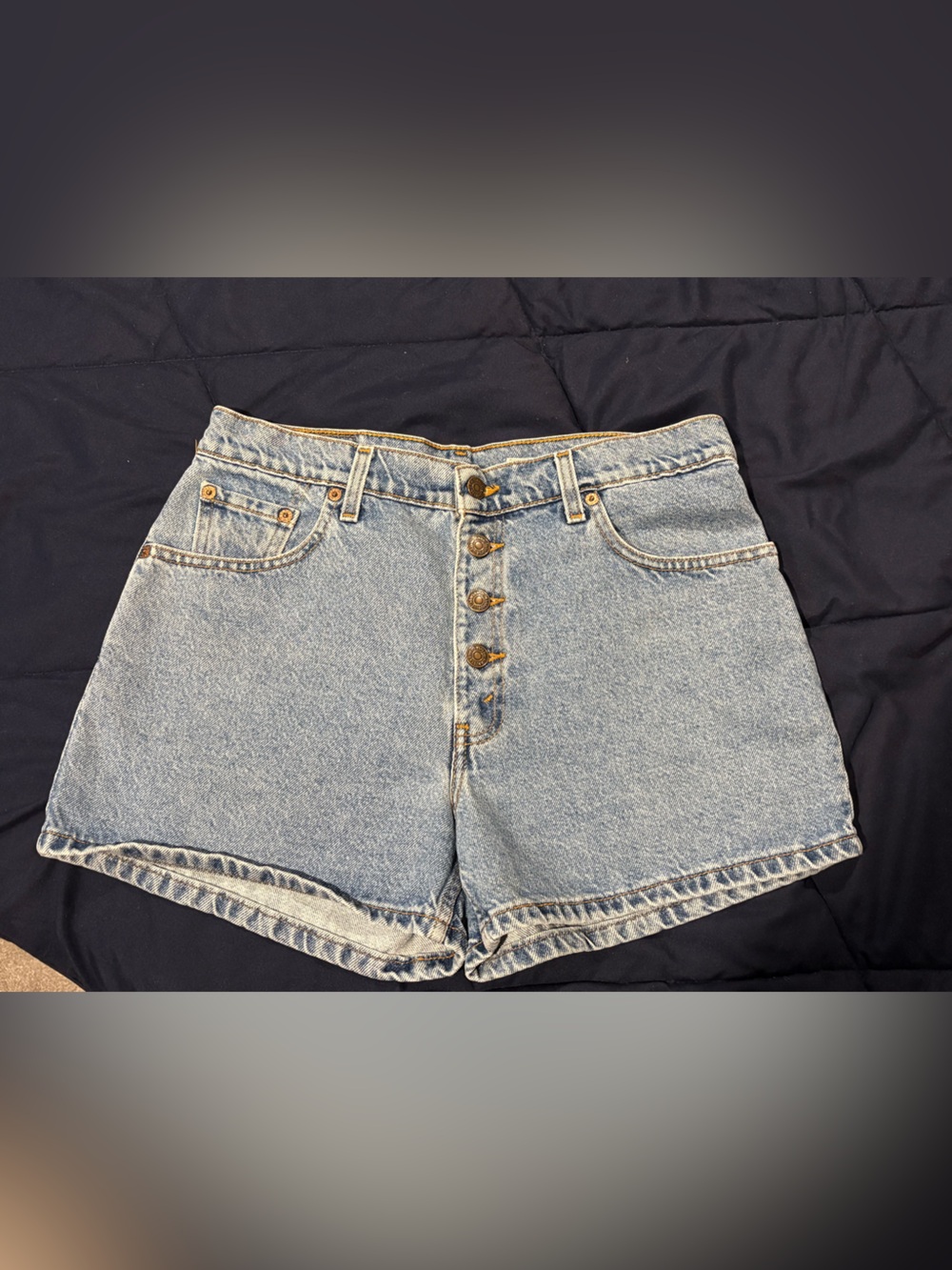 Levi's Light Blue High-Rise Button-Fly Denim Shorts Vintage Sz 11 JR